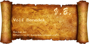Volf Benedek névjegykártya